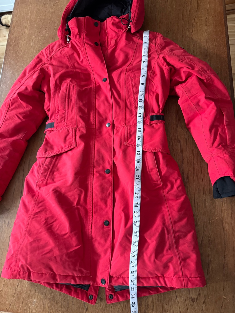 The North Face Red Goose Down Winter Parka Hooded Multi-Pocket Small